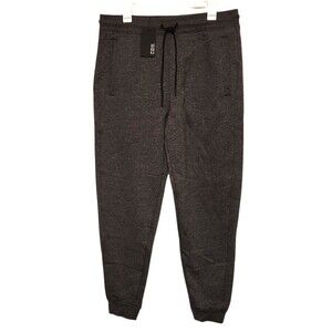 CSG Troupe Fleece Jogger Pants Pockets Elastic Waist Marled Black Mens Size XL